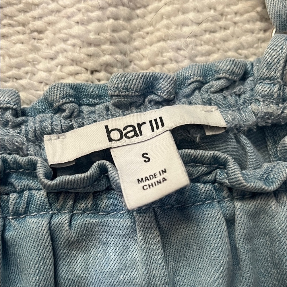 (271)Bar III Light Blue Ruffled Mini Dress - Picture 2 of 5